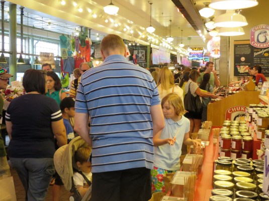 Shoulder-to shoulder traffic